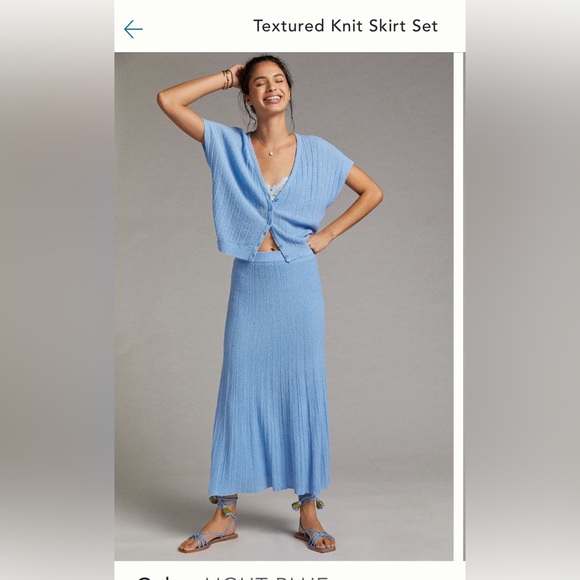Current Air Other - Current air two piece blue knit skirt and top sz L